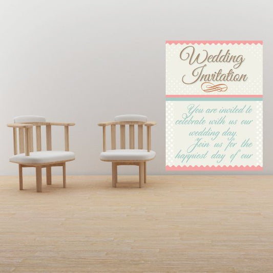 Image of Wedding Invitation You Are Invited To Celebrate With Us Our Wedding Day. Join Us For The Happiest Day Of Our Life Wedding Sticker