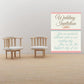 Wedding invitation sticker with script text and pink border