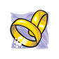 Gold wedding rings sticker with interlocking yellow rings and bow-style graphic
