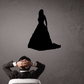 Wedding wall decal: bride silhouette in flowing dress