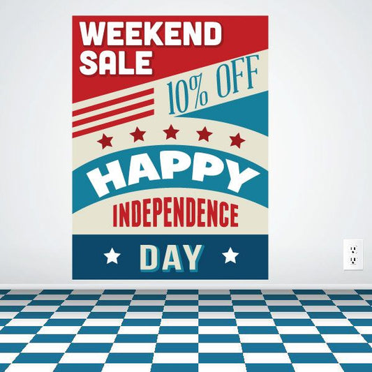 Image of Weekend Sale Happy Independence Day Colorful Sticker