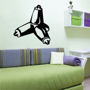Weighted anchor wall decal, black anchor with rope.