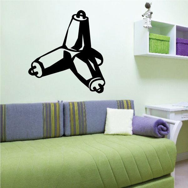 Weighted anchor wall decal, black anchor with rope.