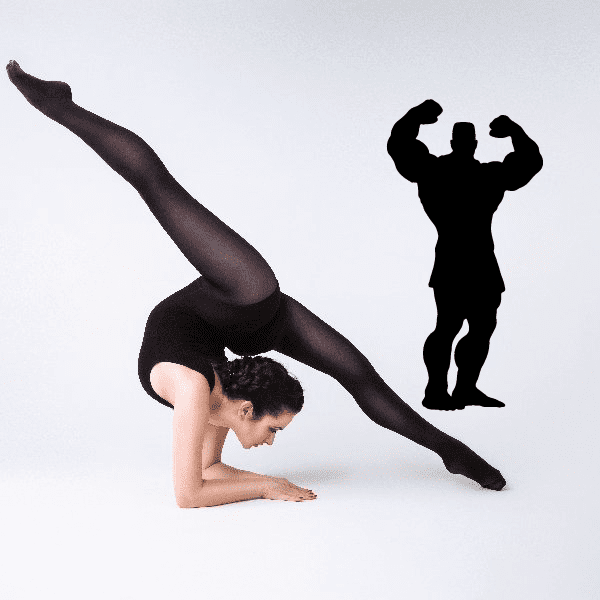 Black weightlifting wall decal with flexing bodybuilder silhouette