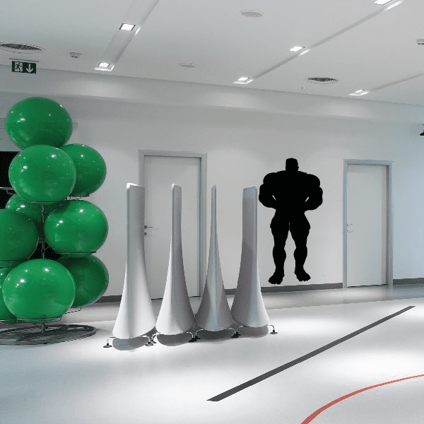 Weightlifting wall decal vinyl: black bodybuilder silhouette