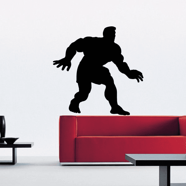 Weightlifting wall decal: black weightlifter silhouette, vinyl sticker