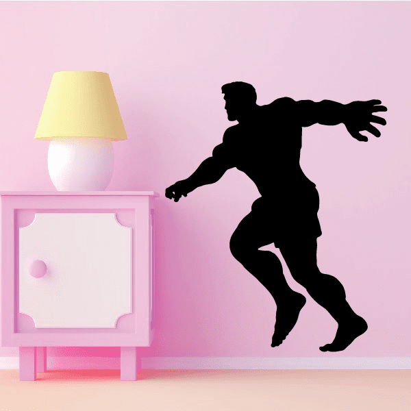 Black weightlifter silhouette wall vinyl decal
