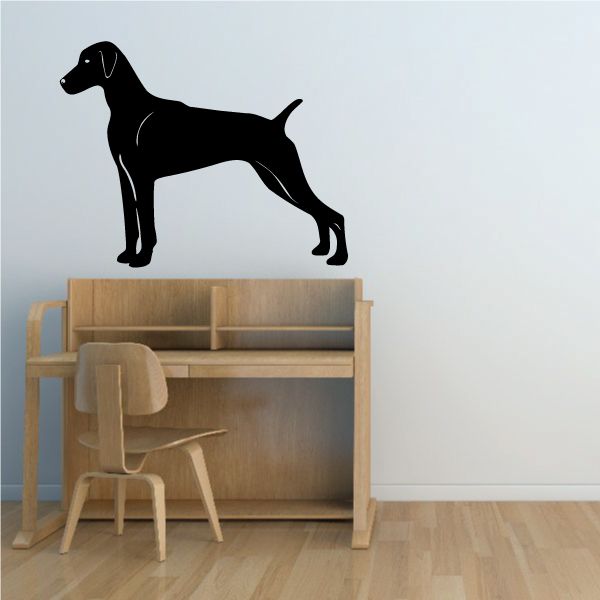Weimaraner silhouette decal, black dog outline sticker
