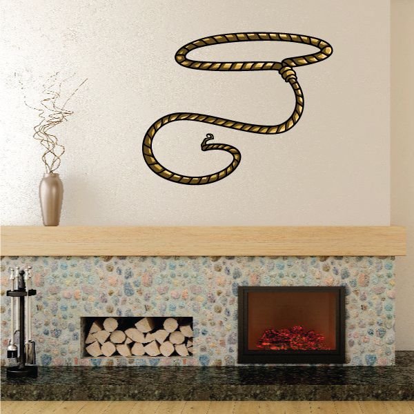 Image of Western Cowboy Rope Wall Decal - Vinyl Car Sticker - Uscolor001