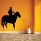 Black cowboy-on-horse wall decal