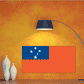 Western Samoa flag sticker: red-orange rectangle with blue star panel