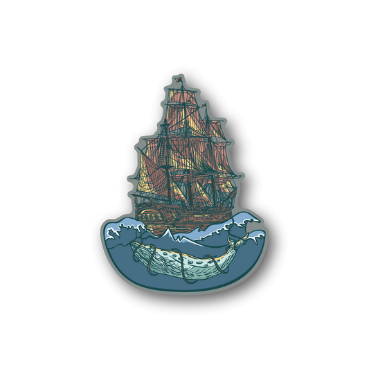 Image of Whale Pirate Ship Sticker