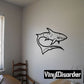 Whale shark wall decal, black outline with white spots and dorsal fin