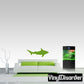 Green shark wall decal silhouette with simple fins