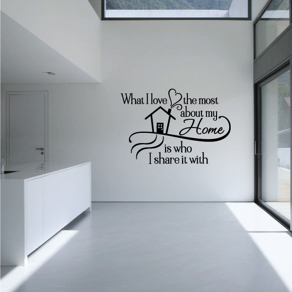 Image of What I Love the most about my home is whoe I share it with Wall Decal