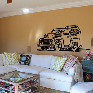 Wheel and tire truck wall decal vinyl sticker with stylized car graphic