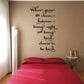Inspirational wall decal with black cursive quote: 'Choose to be kind'