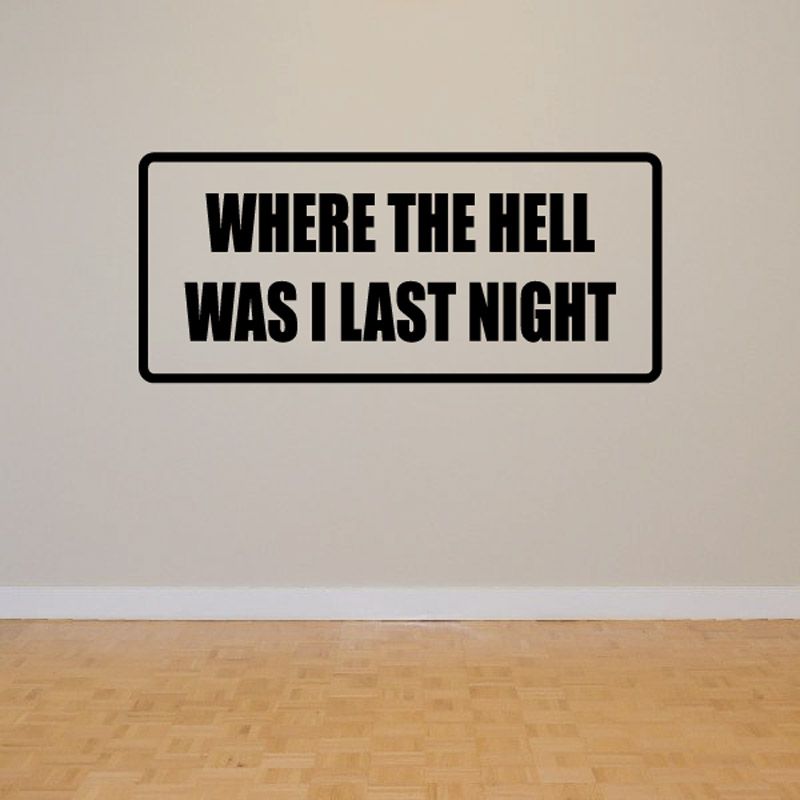 Image of Where the hell was I last night Decal