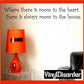 Wall decal quote in dark script: room in the heart, always room in the house