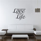 Wall decal script text: “Where You Invest Your Love” “You Invest Your Life”