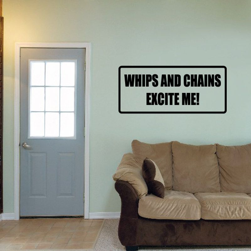 Image of Whips and chains excite me Decal