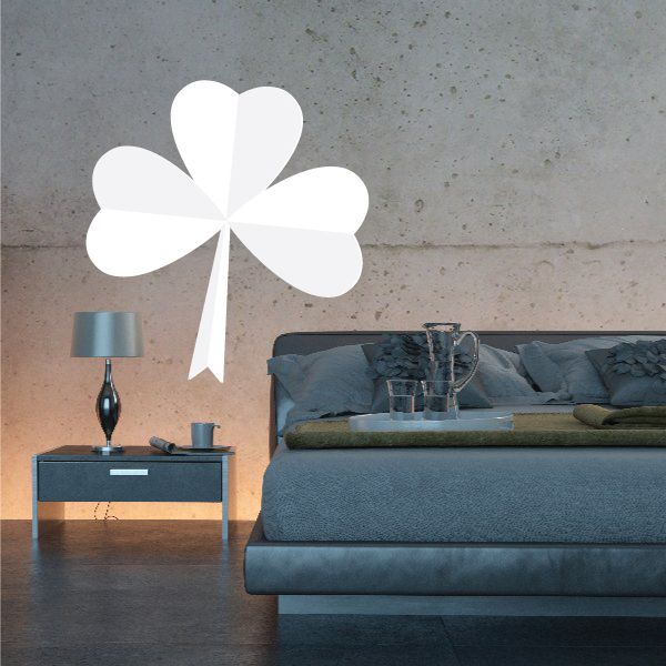 Image of White 3 Leaf Clover St Patrick's Day Sticker