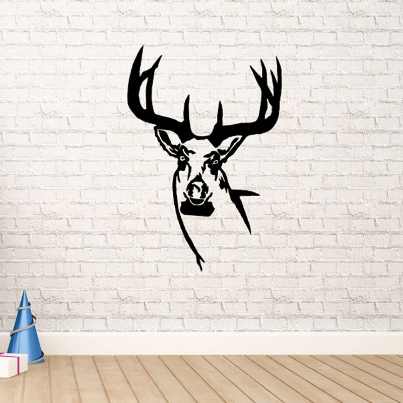 Image of White Tail Deer Antler Head Decal