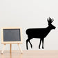White-tailed deer standing sideways wall decal silhouette, black