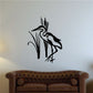 Whooping crane marsh decal with black crane and tall reeds silhouette