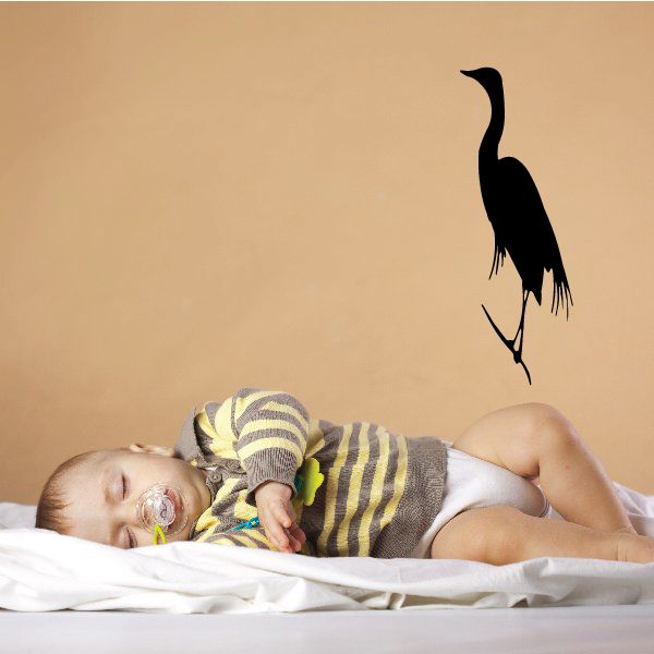 Image of Whooping Crane Perched Silhouette Decal