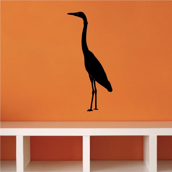 Image of Whooping Crane Standing Silhouette Decal