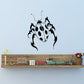 Cartoon ladybug decal with black spiky wings and white body, outlined in bold black
