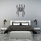 Black standing spider wall decal with long legs and webbed lines