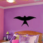 Black swallow bird decal with wide-spread wings