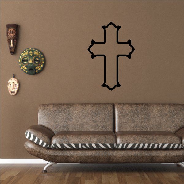 Image of Wide St Thomas Cross Outline Decal