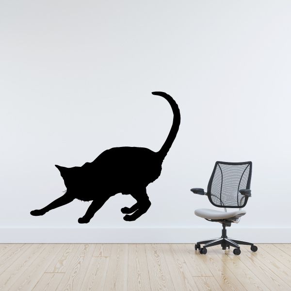 Image of Wide Stretching Cat Decal