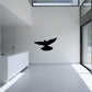Black dove decal with wide spread wings