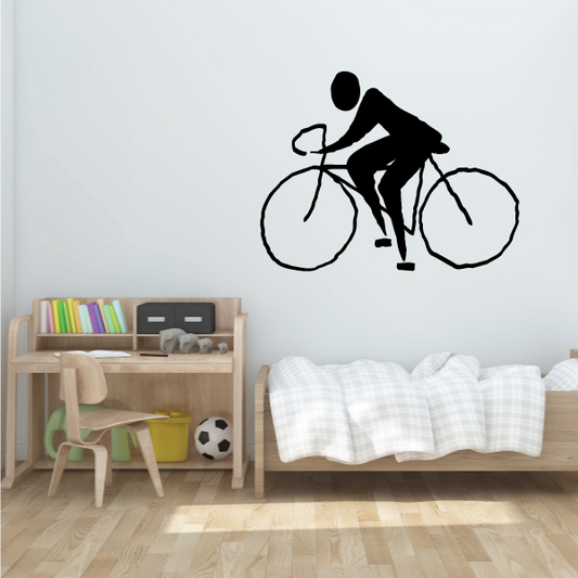 Image of Wiggly Style Cyclist Decal