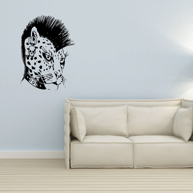 Image of Wild Cat with Mohawk Decal