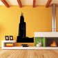 Willis Tower Chicago wall decal, black silhouette of tower and skyline