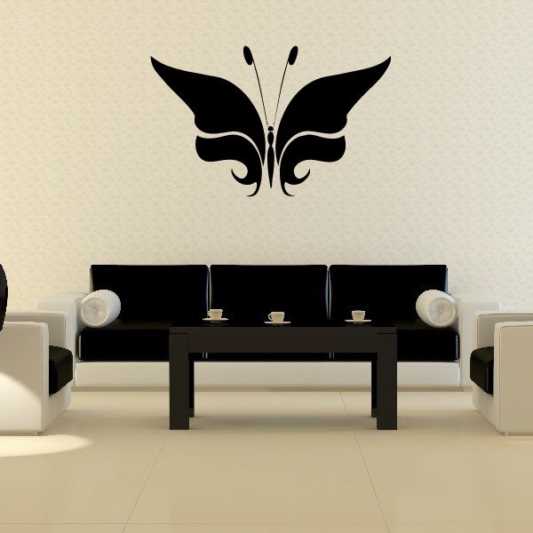 Image of Wind Curved WIngs Butterfly Silhoutte Decal