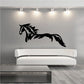 Wind Horse decal, black rearing horse silhouette in profile for wall decoration