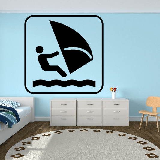 Image of Wind Surfing Wall Decal - Vinyl Decal - Car Decal - AL 001