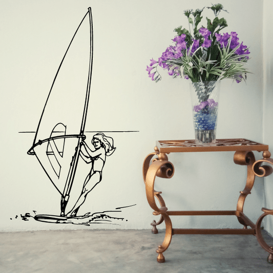 Image of Windsurfing Wall Decal - Vinyl Decal - Car Decal - Bl008