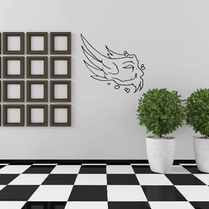 Winged masquerade mask decal, white winged mask outline