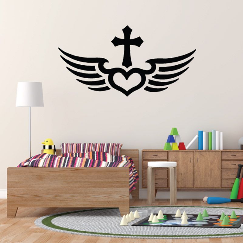 Image of Winged Sacred Heart Decal