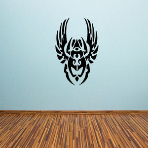 Winged scarab beetle decal with black tribal wings emblem
