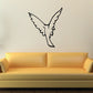 Open-wing dove decal, white with black outline