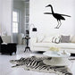 Standing egret wall decal with black bird silhouette