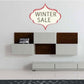 Red outlined Winter Sale sticker with WINTER SALE text in black